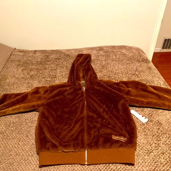 Forever 21 X Pantone Teddy Bear Jacket Brown Size M - Picture 3 of 4